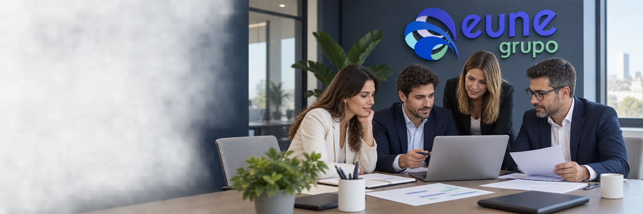 Equipo de Eune planificando un programa de formación para una empresa